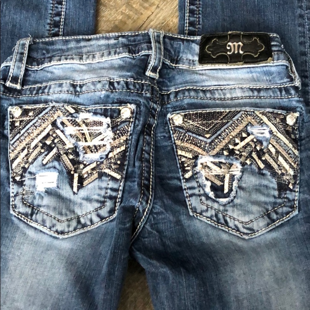 New miss me buckle bling jeans pants  rhinestone - Picture 6 of 6